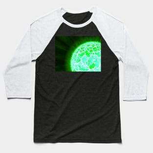 Exploding Sun Close-Up - Green Baseball T-Shirt